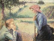 Camille Pissarro The Chat oil painting